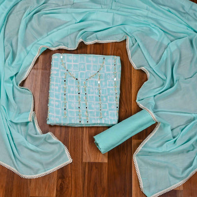 Jute cotton skin Unstitched suit