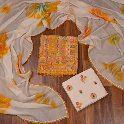 Jute cotton skin Unstitched suit